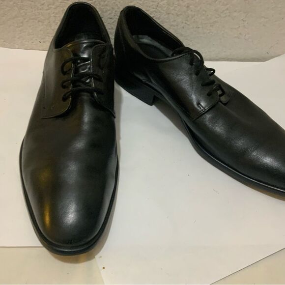Ecco City Tray Tech Lace Up Dress Shoe Leather Black Size EU 47 (13-13.5)